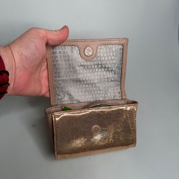 Kate Spade Gold Leather Montford Park Exotic w/Bow Crossbody Handbag $195 -NWD - Picture 5 of 16